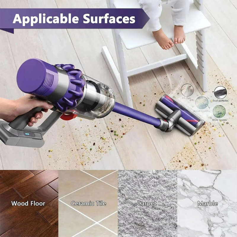 Direct Drive Cleaner Head forDyson V7 V8 V10 V11 V15 Vacuum Cleaner ABS Nylon Carbon Fiber Rotating