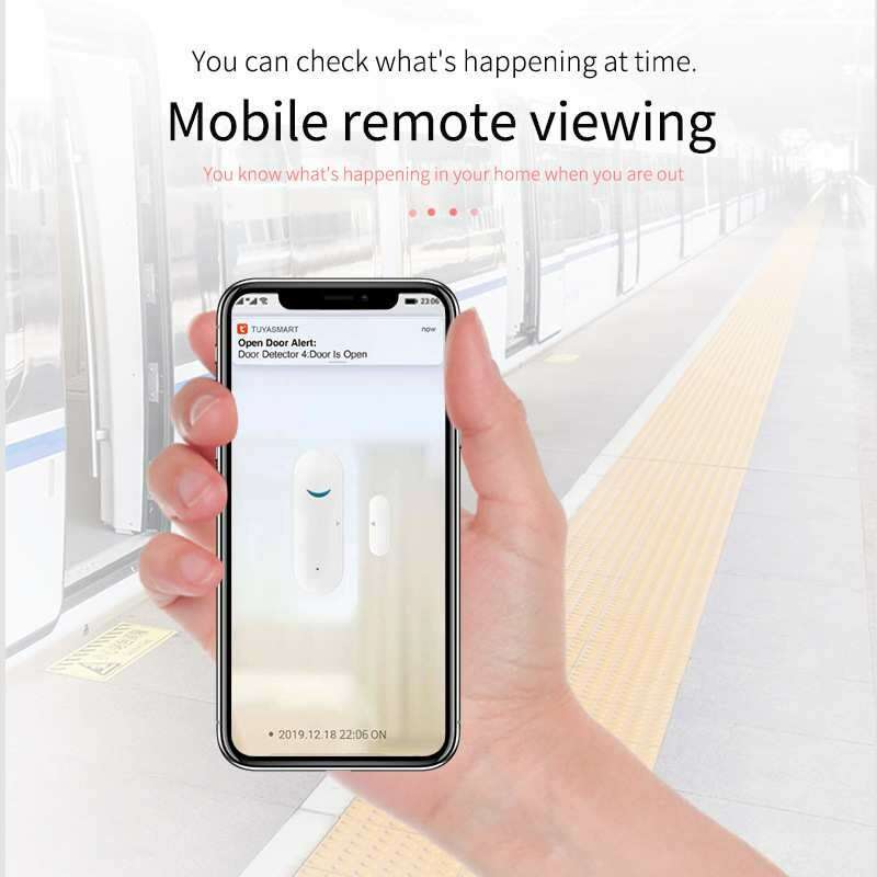 Tuya Doodle Wifi Door Magnetic Sensor Remote Intelligent Linkage Doors And Windows Open And Close An