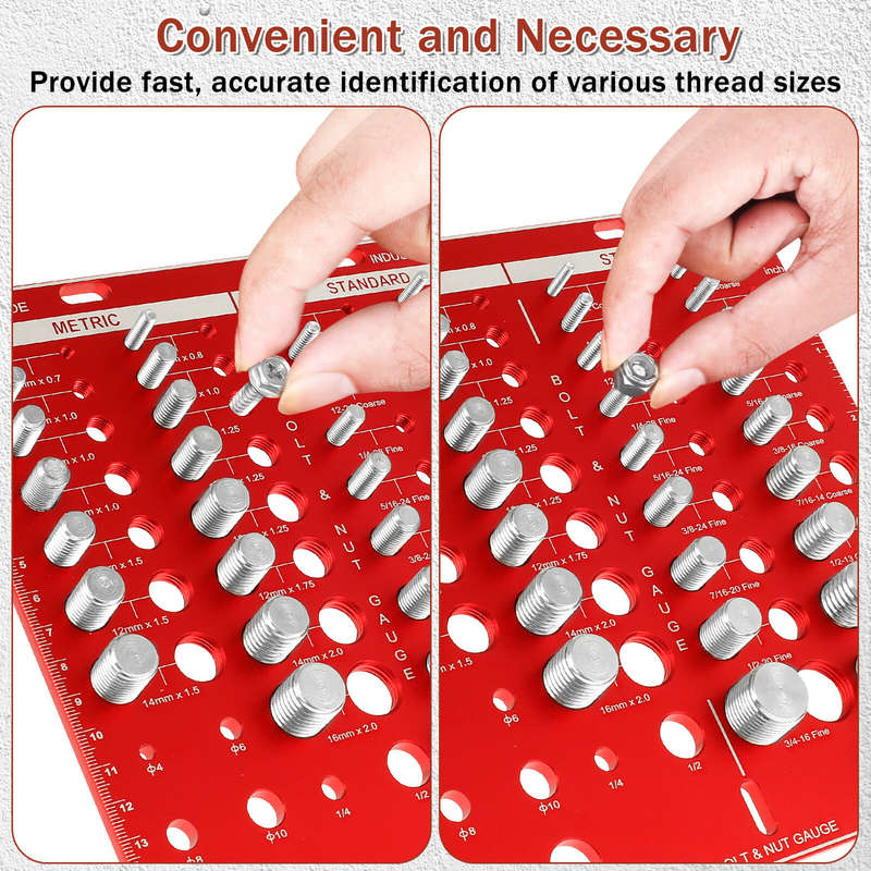 34 Nut and Bolt Thread Checker Bolt Size and Thread Identifier Gauge Standard and Metric Bolt and Nu