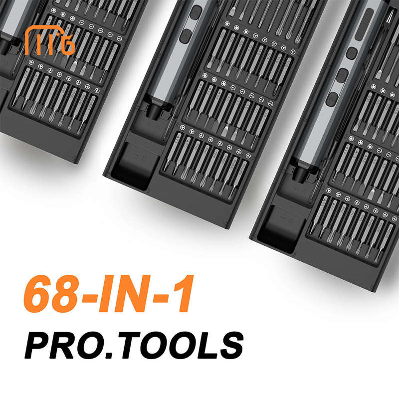 68-in-1 Electric Screwdriver Kit Quick Charge 90min Use 200rpm Lithium Battery Home DIY Tools