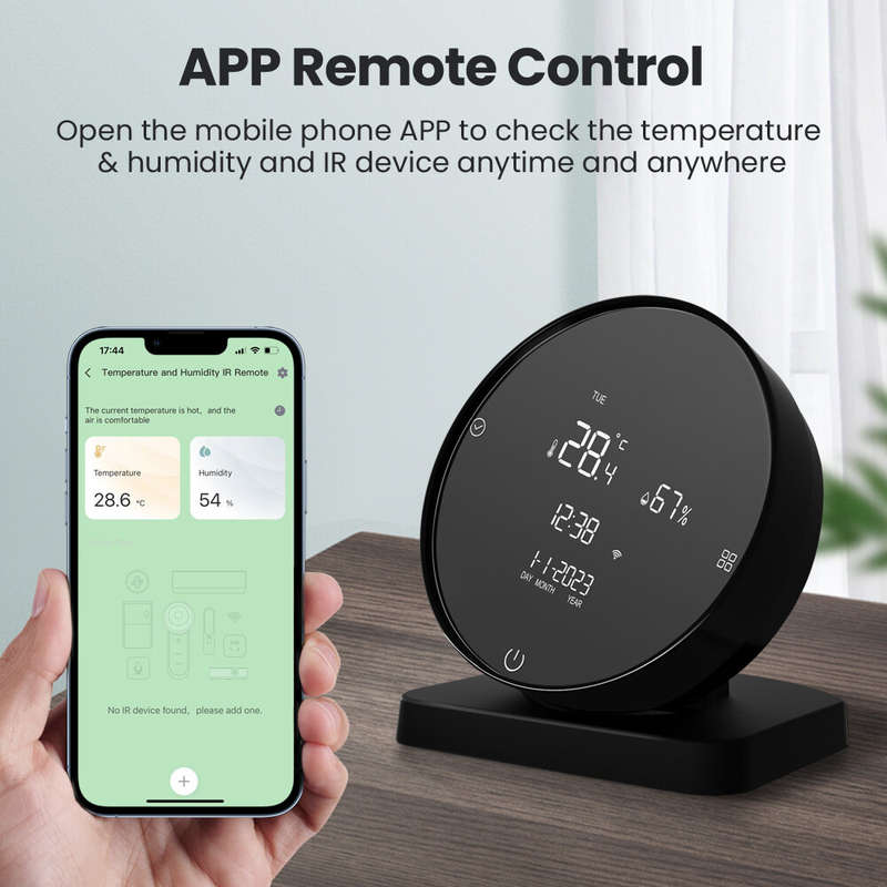 AGSIVO 3 In 1 Tuya Wifi Infrared IR Remote Controller Alarm Clock Temperature and Humidity Sensor Co