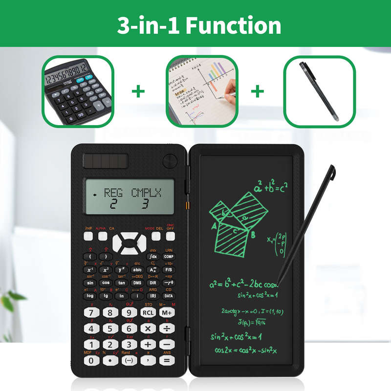 NEWYES 991MS 6.5 Inches Scientific Calculator with LCD Writing Tablet and 349 Functions Solar Energy