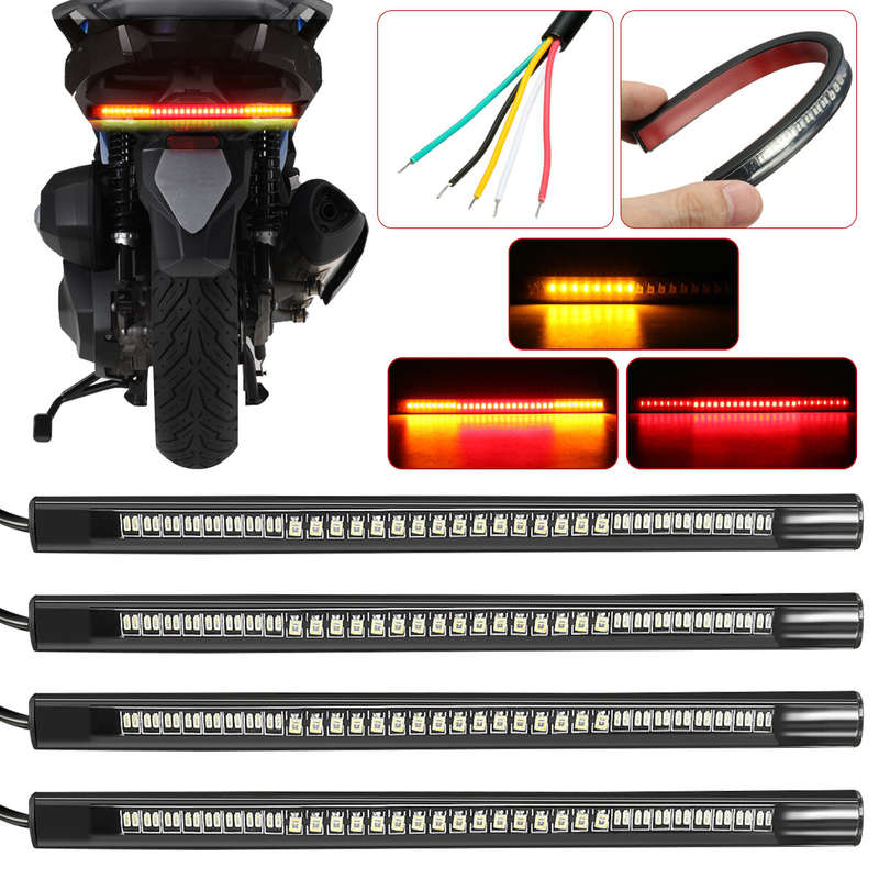 Motorcycle Car 48 LED SMD Tail Light Brake Turn Signal Light Bar 16SMD Turn Light + 32SMD Brake Ligh