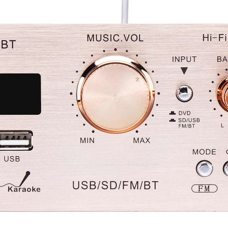 Sunbuck AV-580USB/BT bluetooth4.0 5CH Amplifier Support SD Card USB FM Microphone Gold