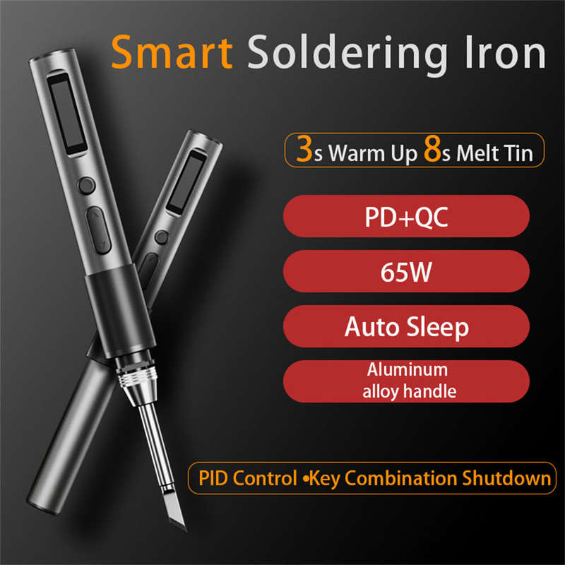 T65 Smart Soldering Iron with 6PCS Iron Heating Cores Fast Heating 65W Adjustable Temperature 150~45