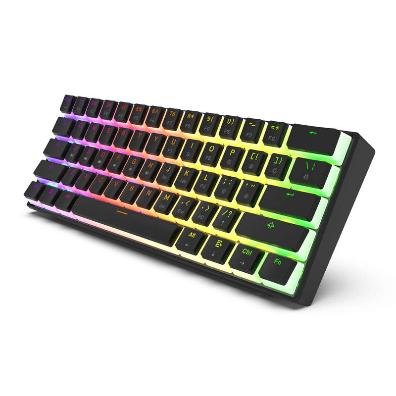 GAMAKAY MK61 Wired Mechanical Keyboard Gateron Optical Switch Pudding Keycaps RGB 61 Keys Hot Swappa