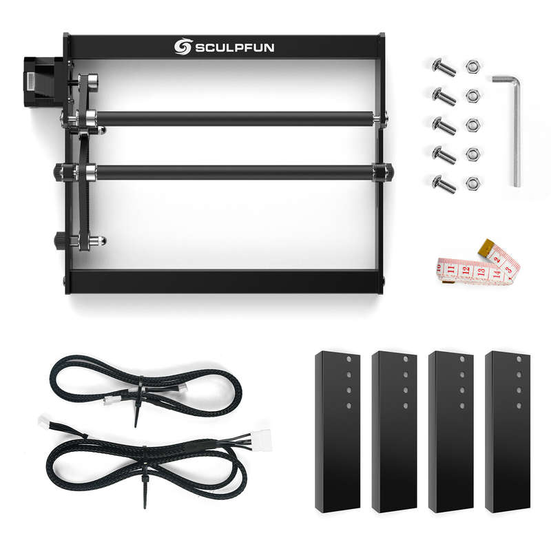 SCULPFUN Laser Rotary Roller for S9 Laser Engraver Y-axis Roller 360 degree Rotating for 6-150mm Eng