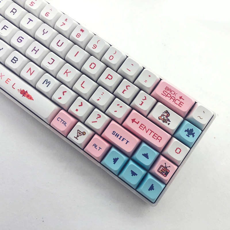 125 Keys Pixel Game PBT Keycap Set XDA Profile Sublimation Japanese Custom Keycaps for Mechanical Ke