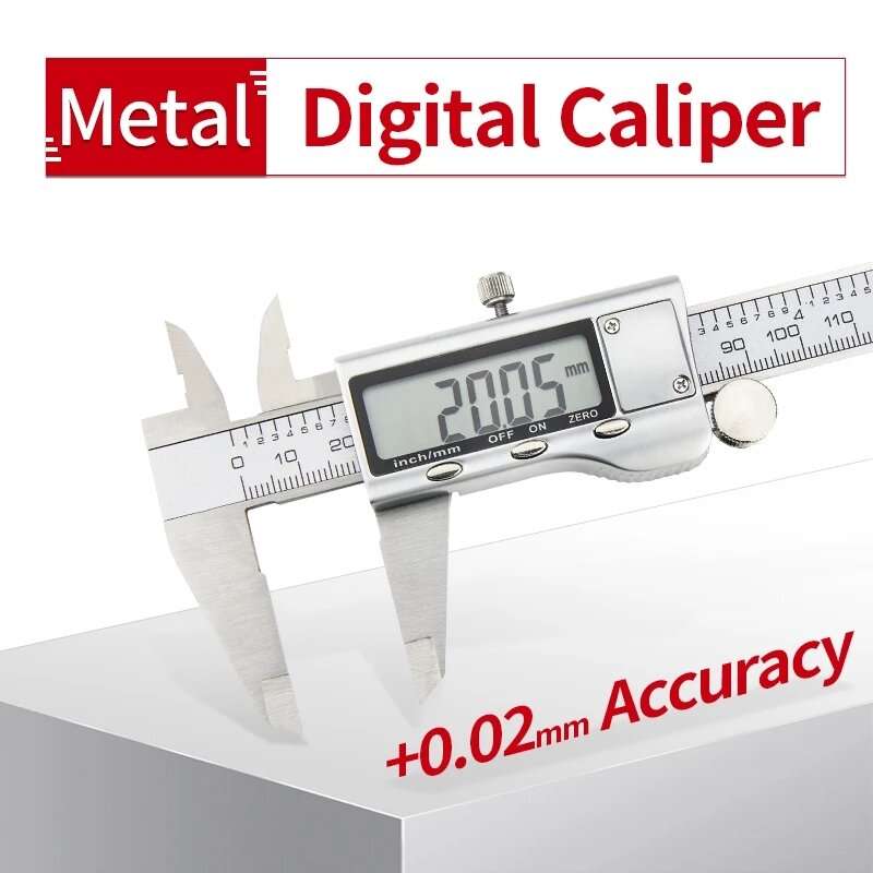 Stainless Steel Digital metal Fraction Caliper 150mm mm/ Inch High Precision large LCD display Verni