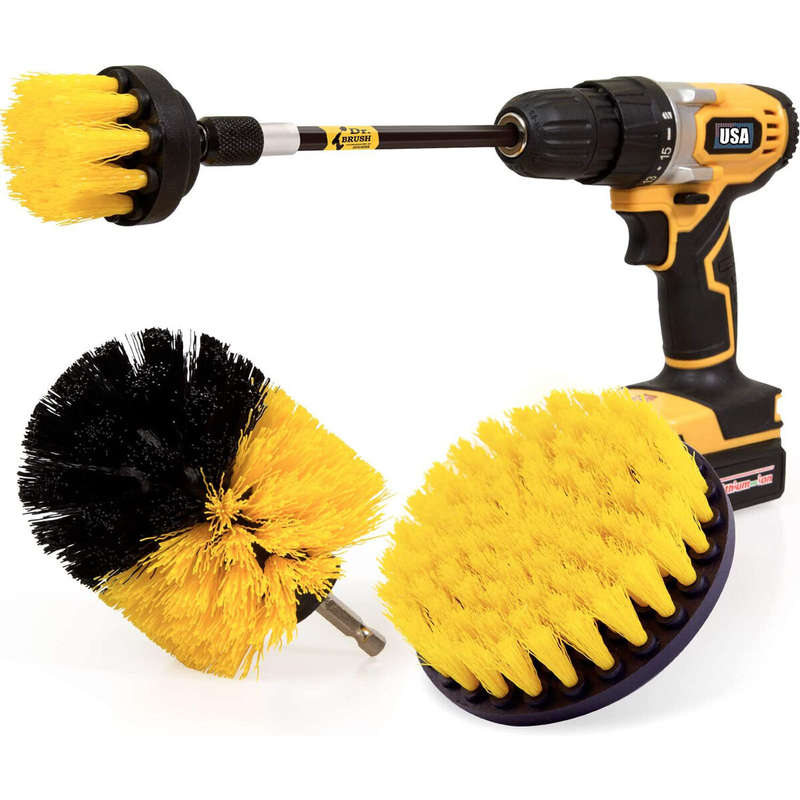 17pcs Detailing Brush Set Car Cleaning Brushes Power Scrubber Drill Brush For Car Leather Air Vents