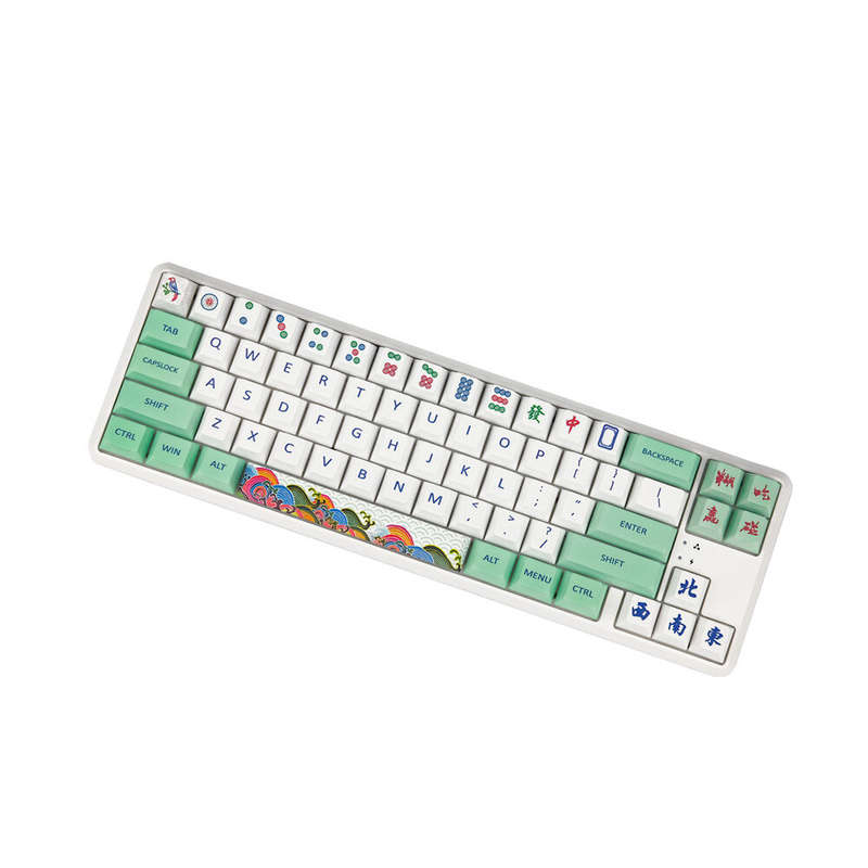 128 Keys Mahjong Keycap Set Cherry Profile PBT Sublimation Keycaps for Mechanical Keyboard