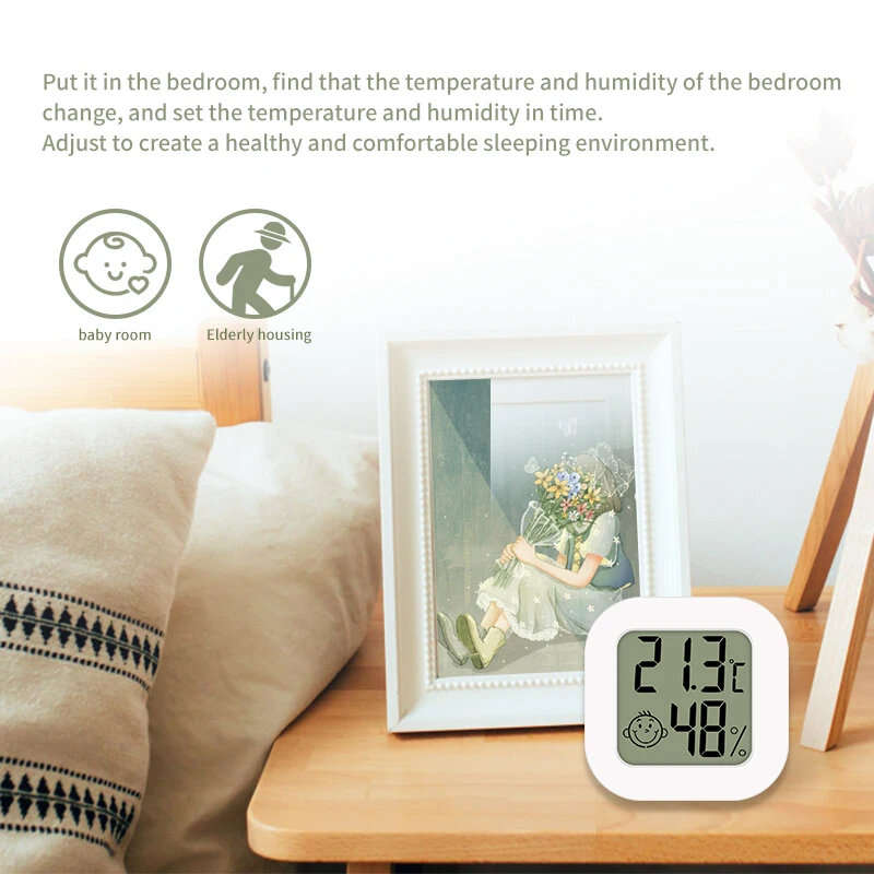 Indoor Digital LCD Thermometer Hygrometer Electronic Temperature Humidity Meter Sensor Gauge with Ai