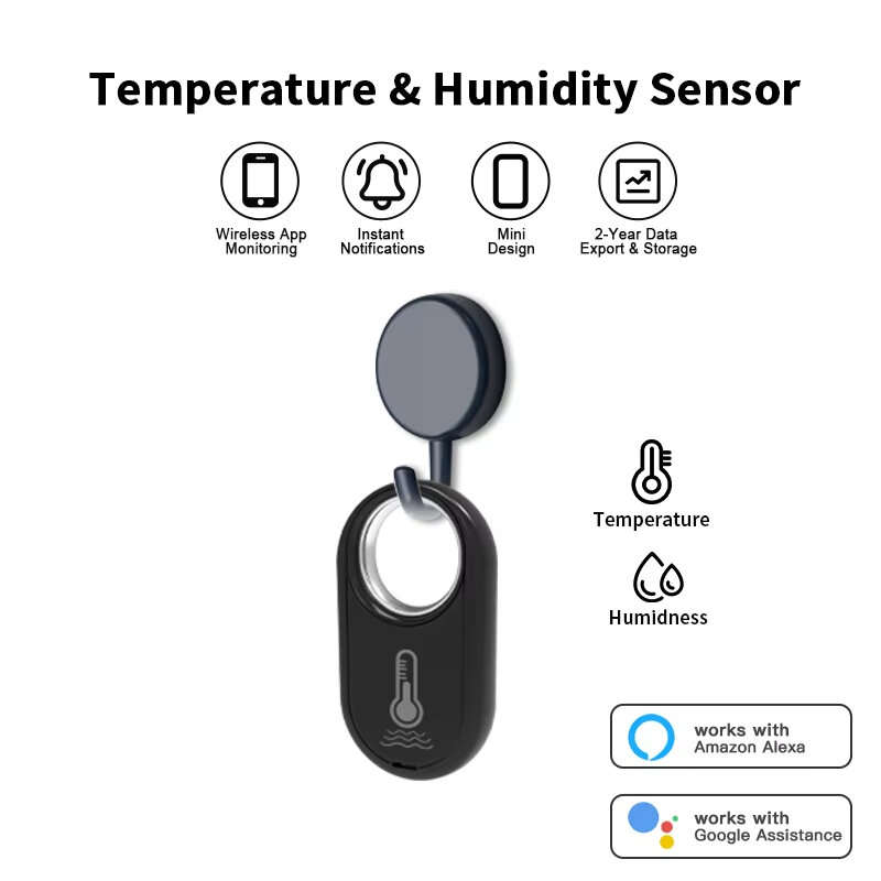 Tuya Zigbe Hanging Temperature Humidity Sensor Removeable Smart Life Thermometer Detector Voice Cont
