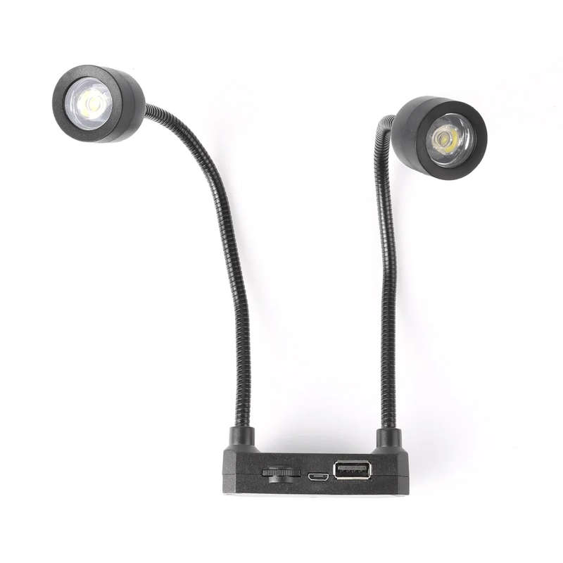 Dual Head LED Microscope Lamp Adjustable Brightness High Luminosity 60000LM for Soldering Industrial