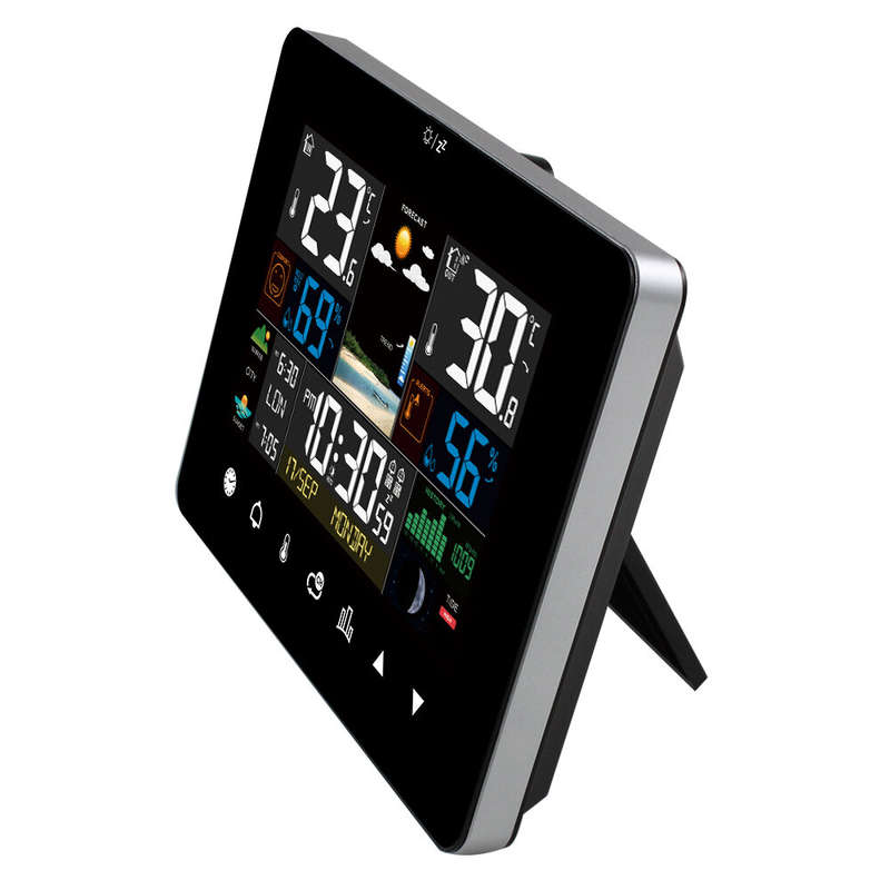 2022 Newest FanJu Weather Station Touch Screen Wireless Indoor Outdoor Thermometer Table Clock with