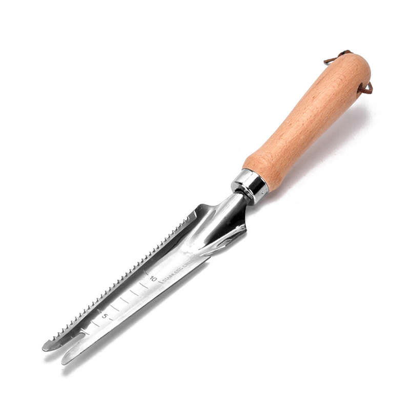 Stainless Steel Multi-functional Drafting Saw Shovel Wooden Handle Grass Cutting Knife Ideal for Gar