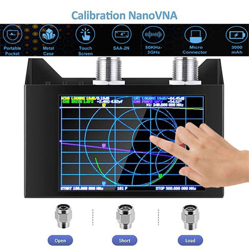 SAA-2N NanoVNA V2 Antenna Analyzer 3G Vector Network Analyzer 4.0 Inch Touching Screen Shortwave HF