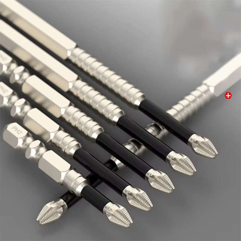 6PCS Long Alloy Steel Magnetic Screwdriver Bits PH2 Hex Shank 1/4 Inch Hand Tools 25-150mm High Hard