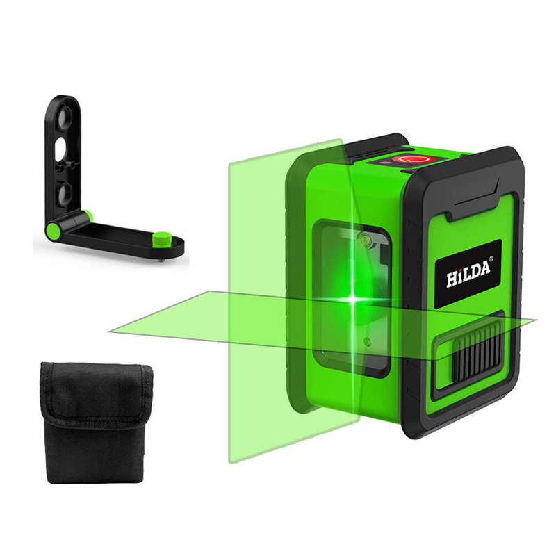 HILDA 2 Lines Green Laser Levels Mini Self Leveling 360 Horizontal Vertical Cross High-precision Gad