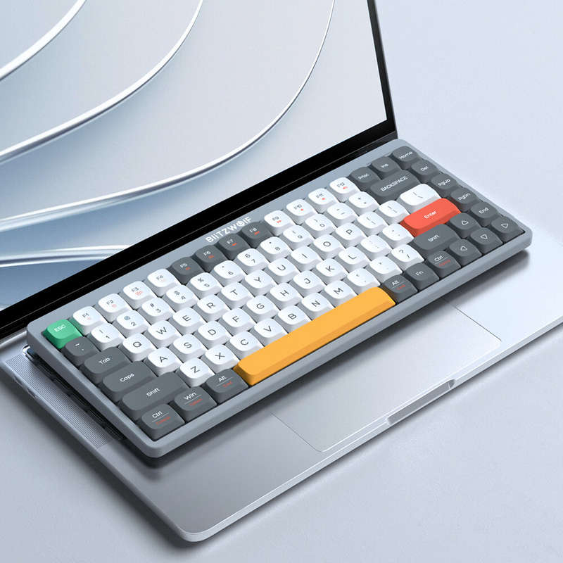 BlitzWolf BW-Mini75 Low Profile Wireless Mechanical Keyboard Triple Mode 84 Keys RGB Hot Swappable K