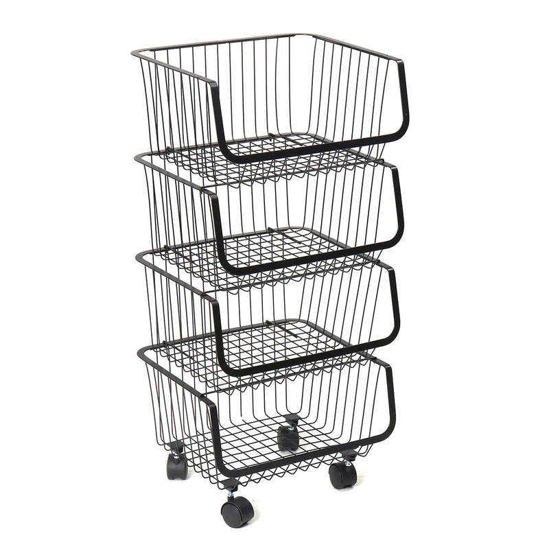 2/3/4/5 Tiers Kitchen Storage Racks Bookshelf Bathroom Shelf Space Saving Holder Organizer with Whee