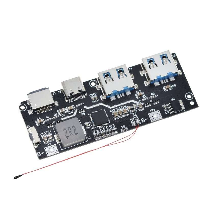QC4.0 QC3.0 LED Dual USB 5V 4.5A 22.5W Micro/Type-C USB Mobile Power Bank 18650 Charging Module Temp