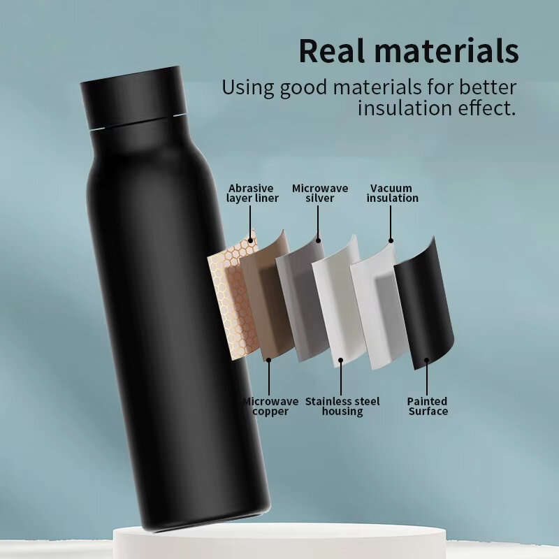 Tuya bluetooth Smart Thermos Bottle Water Cup 600ML LCD Temperature Display Water Consumption Record