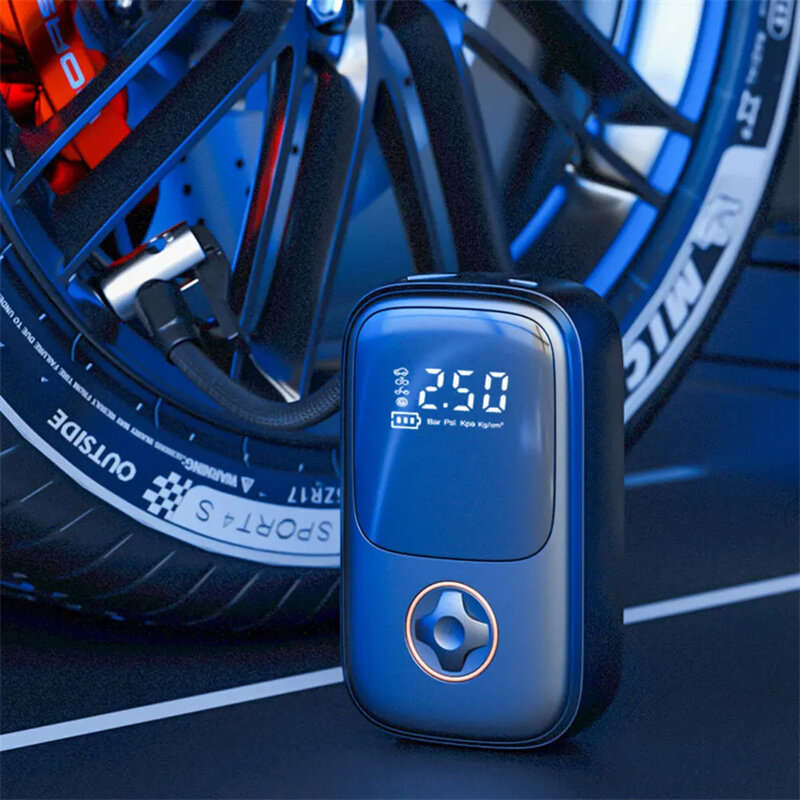 120W Portable Wireless Air Pump 1800mAh Battery 4 Inflation Modes Type-C Rechargeable Mini Power Ban