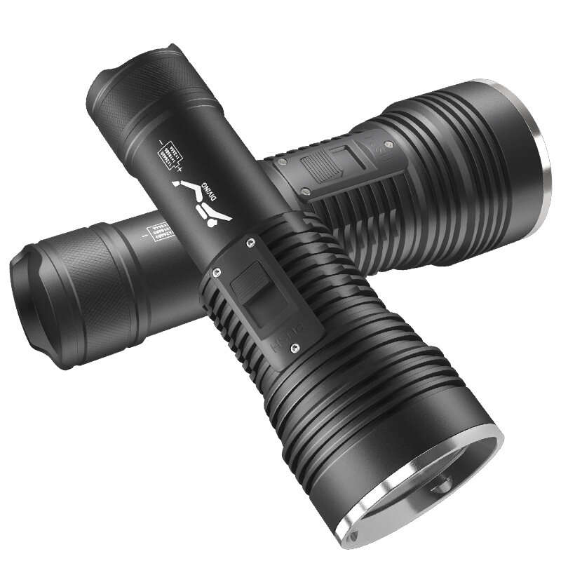 60W Cool White Dive Light Scuba Diving FlashTorch 1500 Lumens Super Bright IPX8 Waterproof Rechargea
