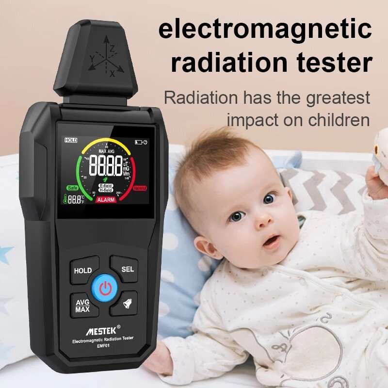 MESTEK Electromagnetic Radiation Tester Electromagnetic Field Radiation Detector Tester Emf Meter Co