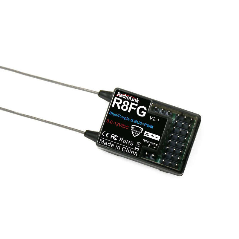 Radiolink R8FG V2.1 2.4GHz 8CH Dual Antenna Built-in Gyro Long Range RX RC Receiver for RC Car Boat