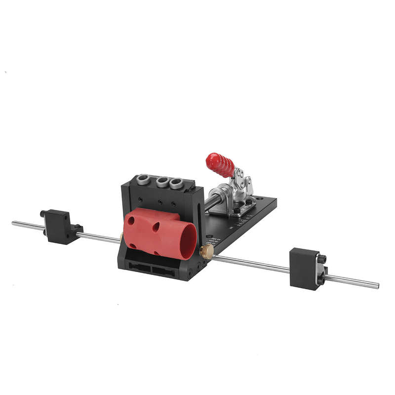 ENJOYWOOD XK4S PRO Pocket Hole Jig with Stabilizing Bar Stop Block Aluminum Alloy Woodworking Drill