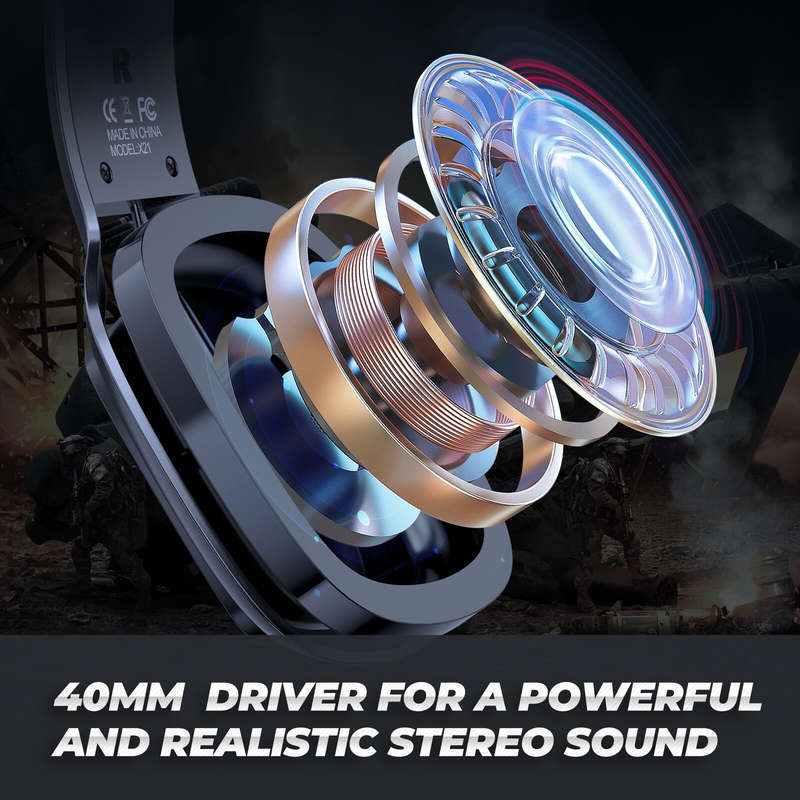 ONIKUMA X21 RGB Gaming Headset GB Light Stereo Noise Canceling Headphones with Mic Audio Adapter