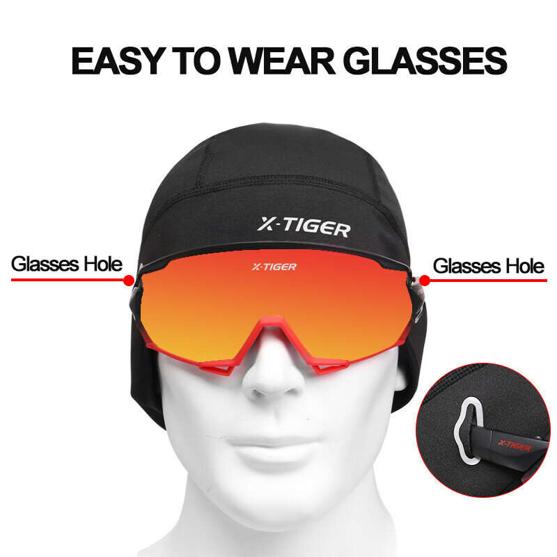 X-TIGER Thermal Fleece Cycling Caps Windproof Waterproof Bike Hat for Winter Sport Outdoor