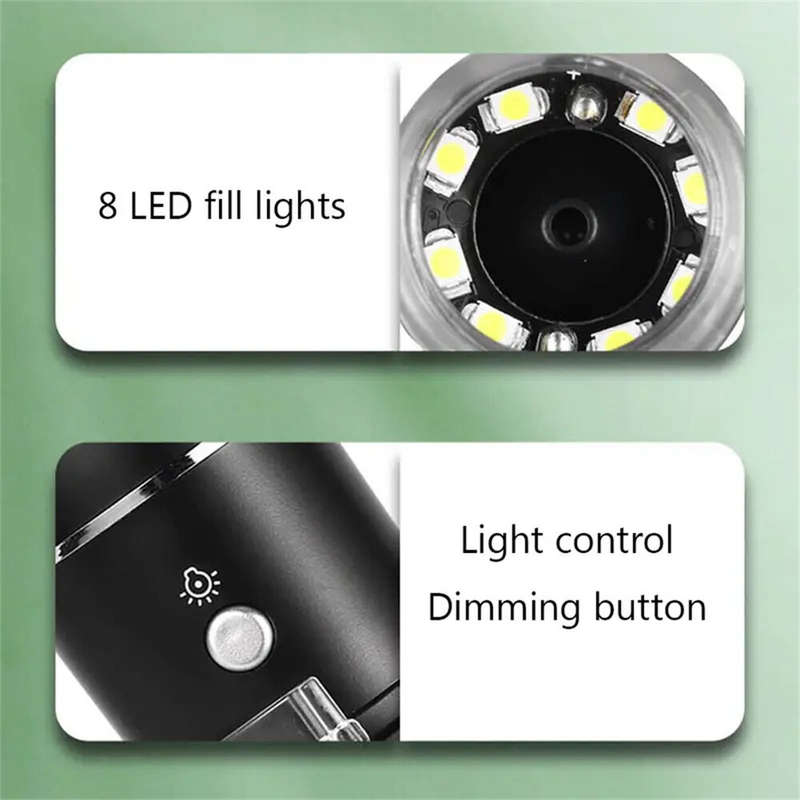 3 in 1 1600X Digital Microscope Camera Type-C USB Portable High Resolution LED Magnifier for Solderi