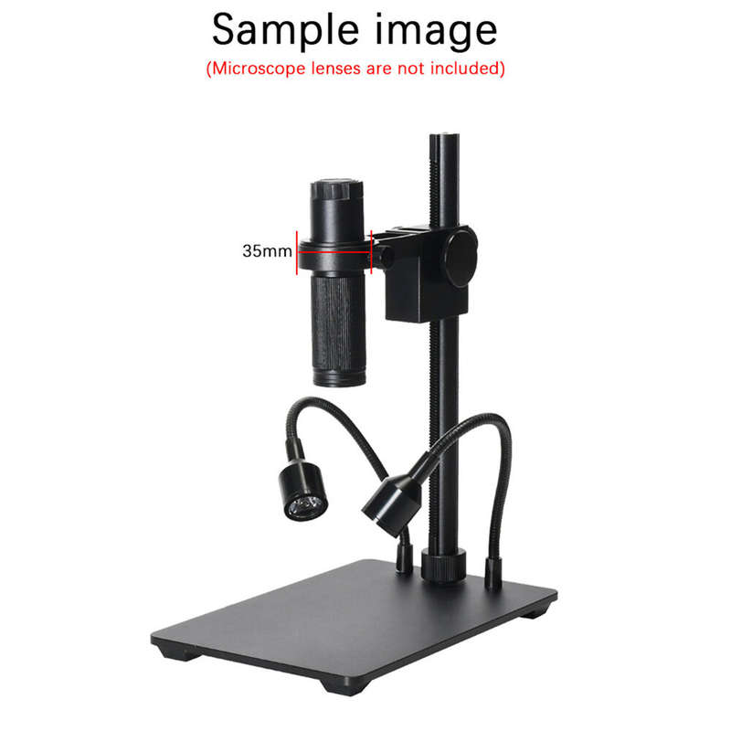 HAYEAR Aluminum Digital Microscope Stand Industrial Camera Monocular Lens Lift Repair Workbench Blac
