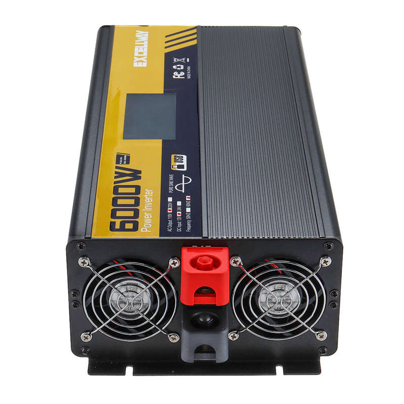 Excellway 1000W/2000W/3000W/4000W/6000W(Peak) Car Power Inverter 110V 60Hz DC 12V/24V Converter with