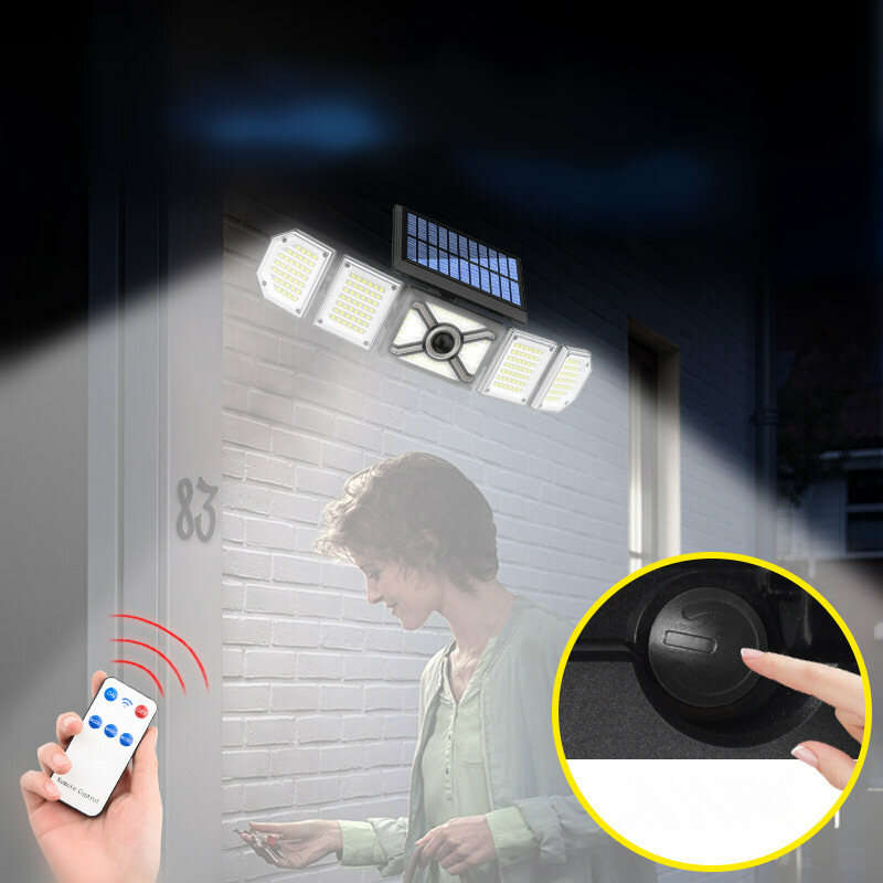 Outdoor Solar Lights Powerful 244Led Lamp Spotlight Sunlight Energy Waterproof For Exterior Garden W