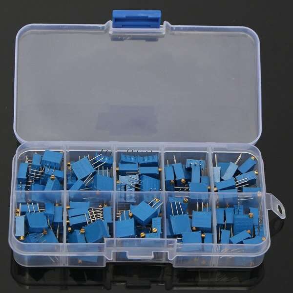 Geekcreit 10 Value 100pcs 100~1M Trimmer Resistor Trim Pot Potentiometer Kit