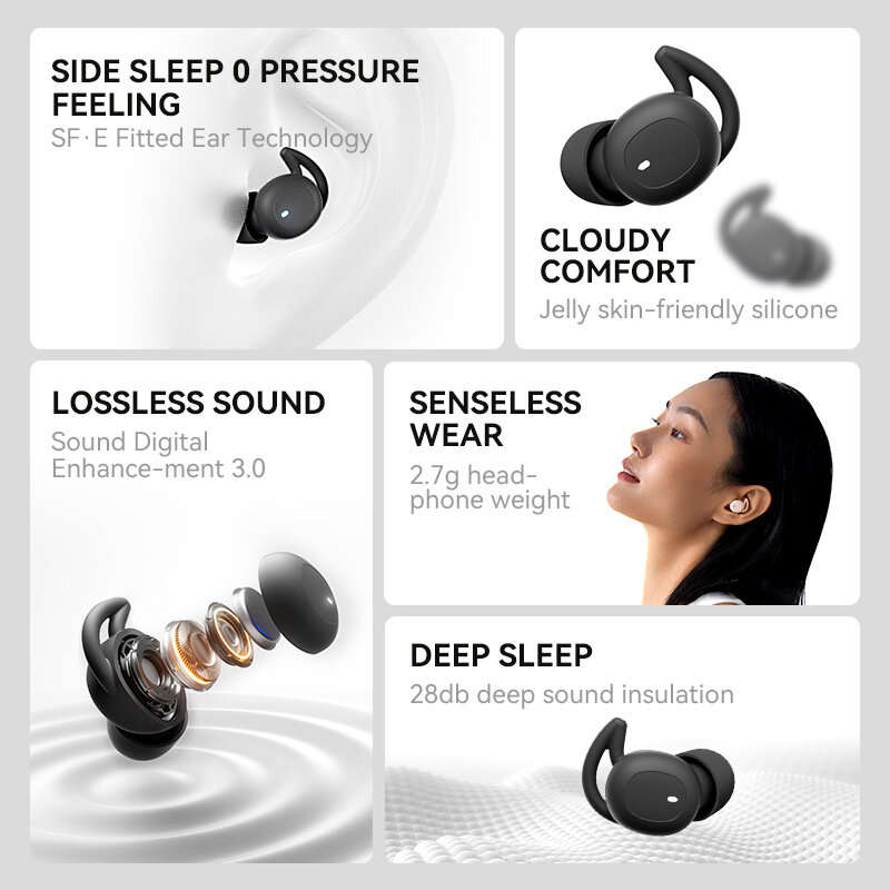 Sanag T42S Pro TWS bluetooth 5.3 Earphone SSQVP-EXTREME AAC Audio Lossless Sound Sports Earphone Hea
