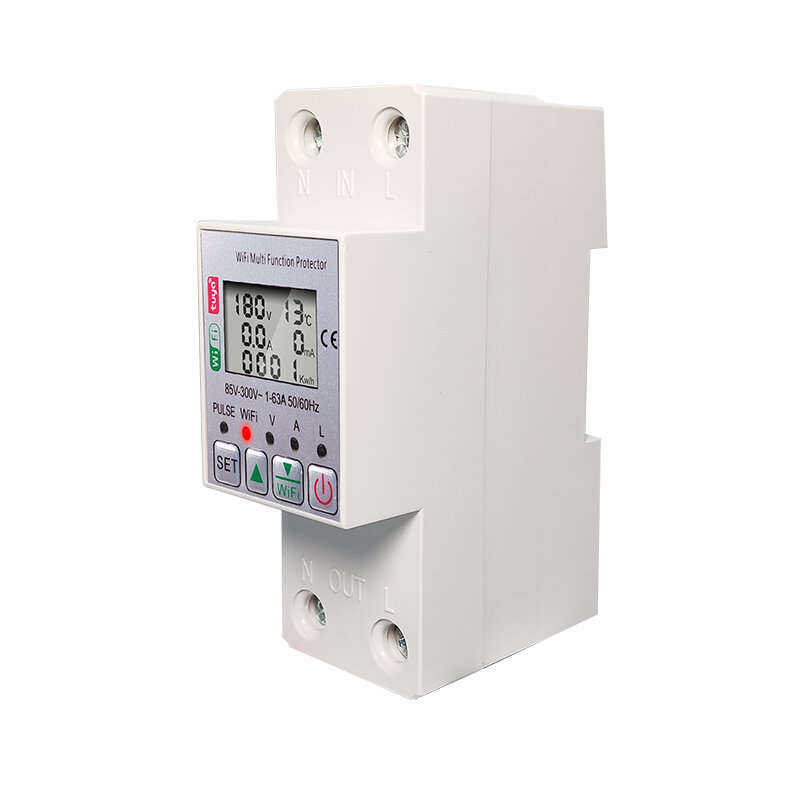 MAIQ-63 63A 110V 220V Tuya WiFi Energy Meter Kwh Metering Switch Timing Function with Voltage Curren