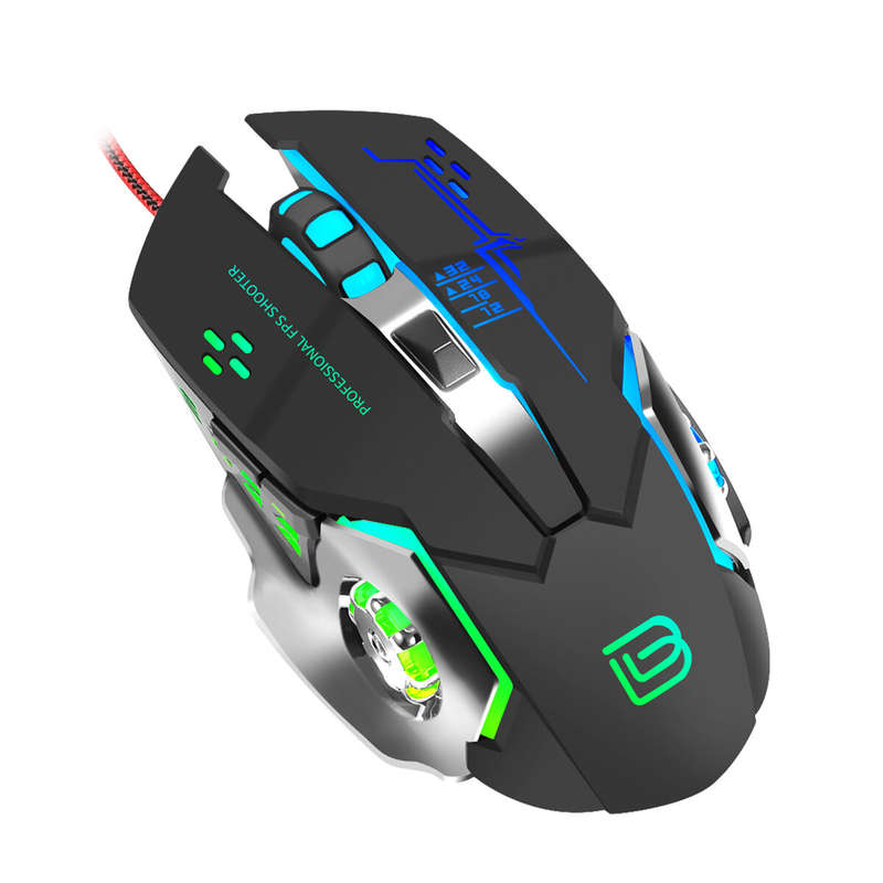 BAJEAL G8 Wired Mouse 3200 DPI USB Game 6D Macro Definition Programming Luminous Mechanical Gaming M