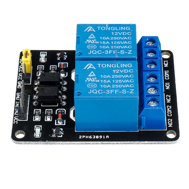 2Pcs 12V 2CH Channel Relay Module With Optocoupler For PIC AVR DSP ARM