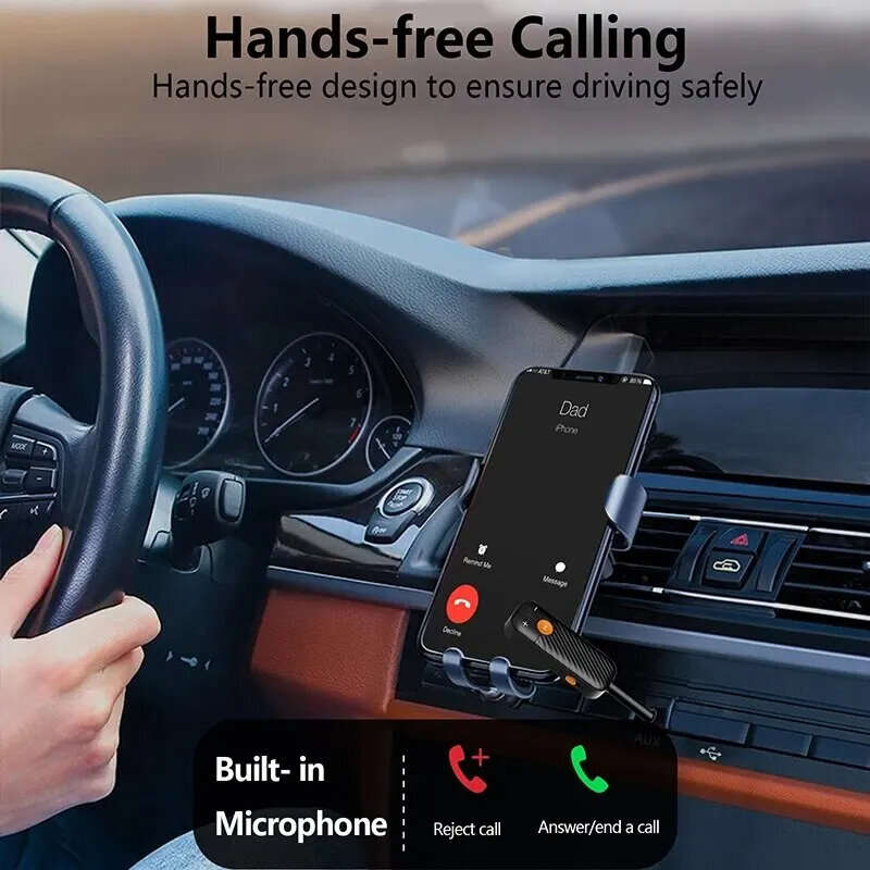 BT-16 bluetooth 5.2 Audio Receiver Transmitter 3.5MM 3.5 AUX with Mic Stereo Music Wireless Adapter