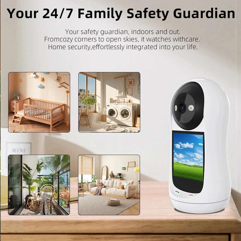 3MP 2K PTZ Wifi IP Camera Video Call with 2.8 Inch IPS Screen Baby Cry Sound Detection Security IP C