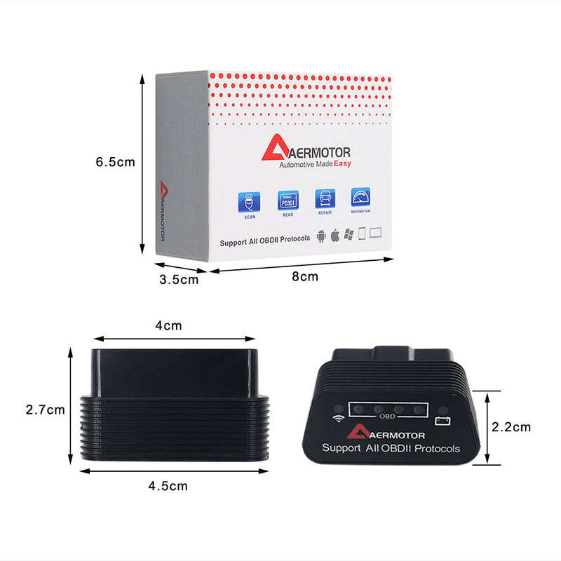 Aermtor WIFI ELM327 V1.5 Mini OBD2 Scanner for Multi-brands CAN-BUS as same as ELM327 wifi