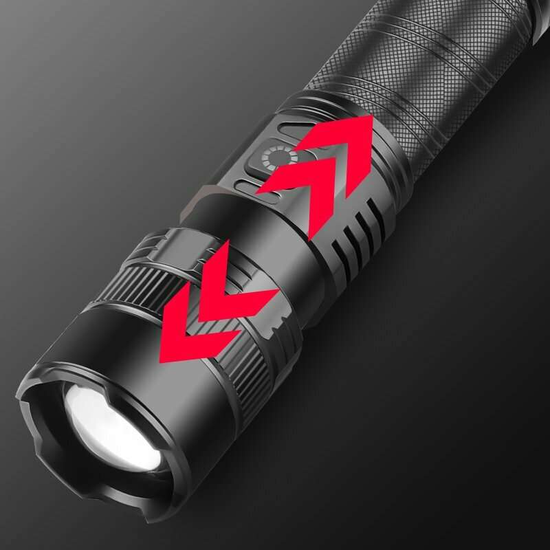 P70 Powerful Extremely Bright 3 Modes + Zomable LED Flashlight USB Rechargeable LED Torch Lantern 26