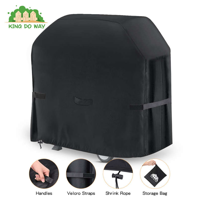 58 inch Grill Cover Heavy Duty Waterproof BBQ Grill Cover with Handle Straps Storage Bag and Shrink