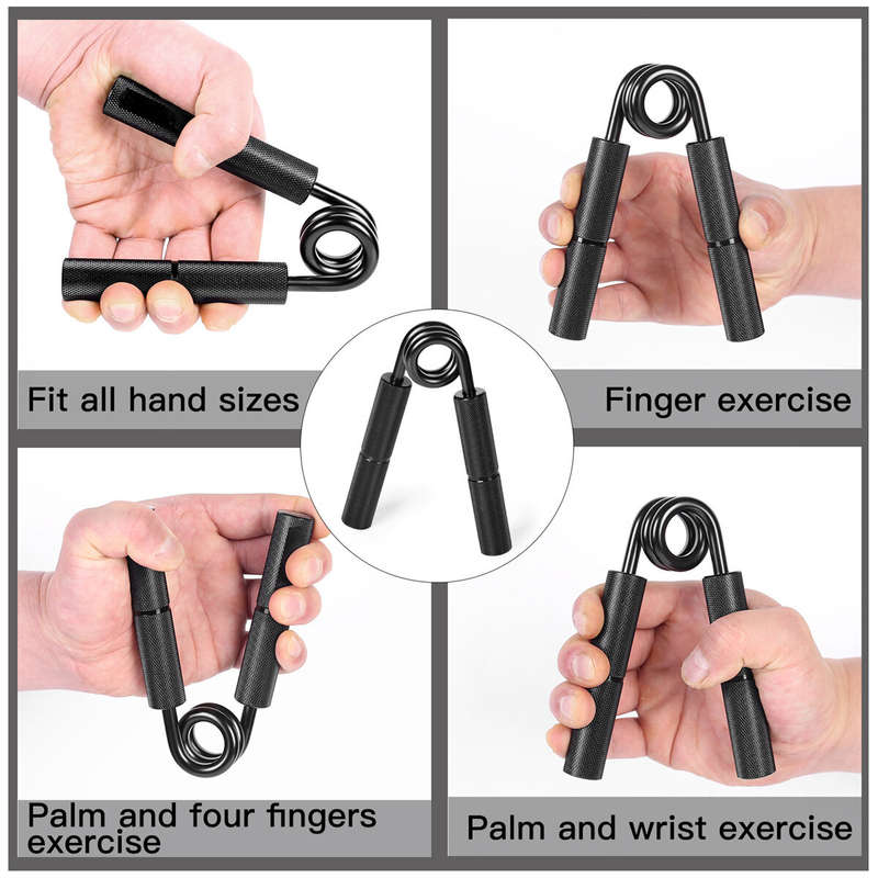 250LB Hand Grip Strengthener Metal Gripper Aluminum Handle Professional Strength Handgrip Finger Tra