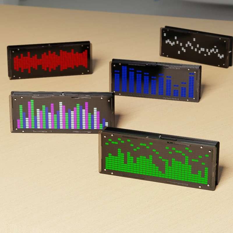 DIY LED Music Spectrum Display Kit 16x32 Rhythm Lights Clock Temperature 8 Kinds Spectrum Mode SMD S